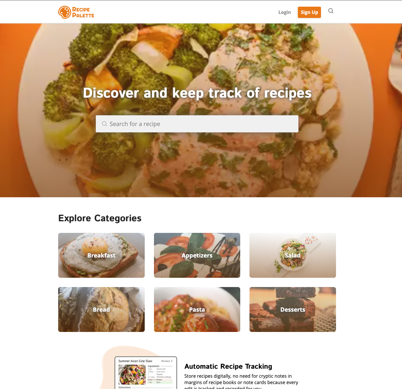 Recipe Palette website image